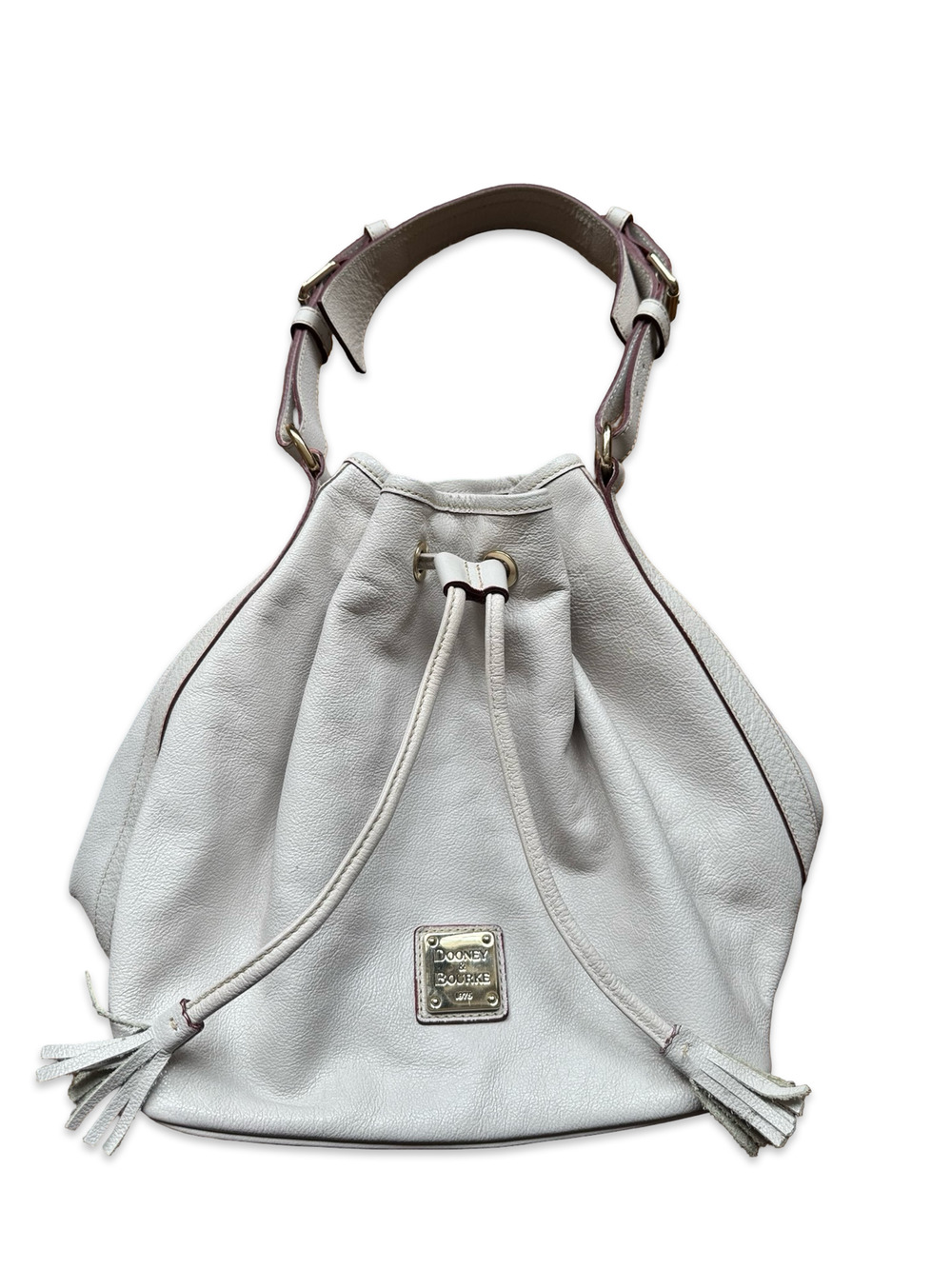 Vintage Dooney & Bourke Western White Fringe Leather Bag